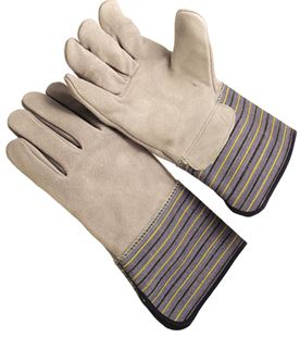 Gloves, Leather, Full Back, w/4.5"Gauntlet Cuff", Large