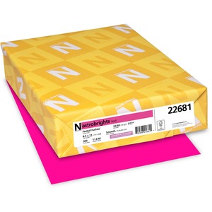 copy paper, 8.5x11", fushia, 20lb paper weight,