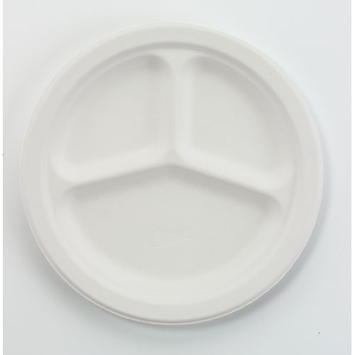 Plates, Heavy Weight, 10", Natural White, 3compartment,