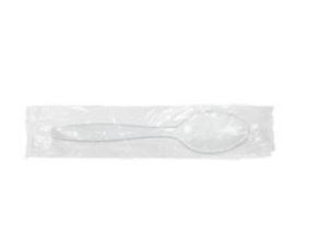 Spoon, Teaspoon, Wrapped, Med weight, White, 1000/cs