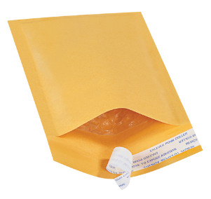 Bubble Mailer, 4x8" Kraft #000 Self-seal bubble mailers