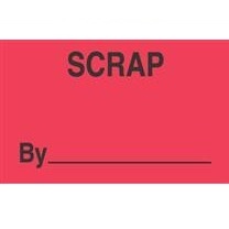 Label,3x5,"Scrap "500/rl flourescent Red/Black