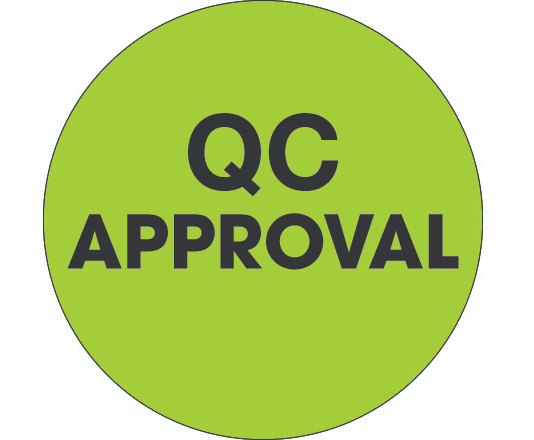 Label, 2" Diameter, "QC Approval", Circular,