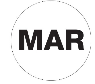 Label, Inventory Circle, MARCH, 1"x500/roll