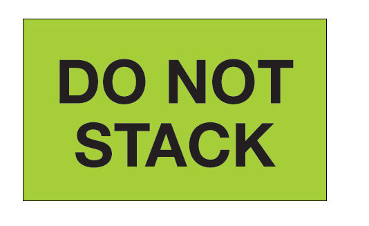 Label, 3"x5" Fluorescent GREEN, "Do Not Stack",