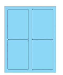 Label, 3 1/2 x 5" Fluorescent  Pastel Blue Rectangle Laser 