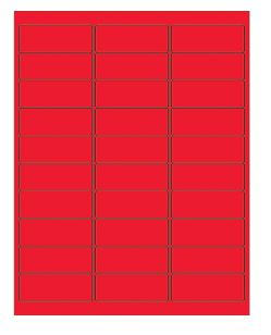 Laser Labels, 2-5/8"x1",  Rectangle, RED, 
