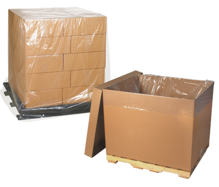 Poly Bag, Pallet Cover, 36" x 27" x 65", 1 mil, Gusseted,