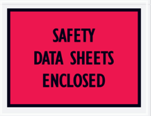 Safety Data Sheet Envelope,  7"x5-1/2", RED, 1000/CASEp, 