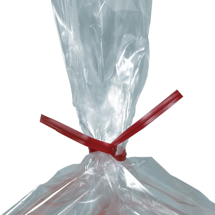 Twist Ties, Plastic, 8" x 5/32", Red, 2000/cs