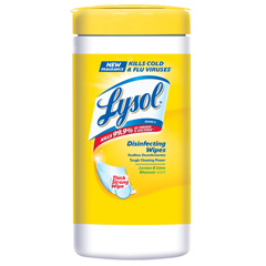 Wiper,Lysol,Disinfecting, 80CT, Lemon/Lime, 6/Case