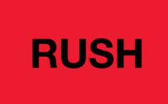 Label, "Rush" (Fluorescent Red), 3" x 5", 500/roll