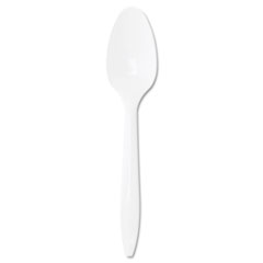 Spoon, Teaspoon,Dart White 5-7/8", polypro,Med.Wt,Bulk,