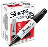 Marker, Permanent, Sharpie,  Large, Chisel Tip, Dozen