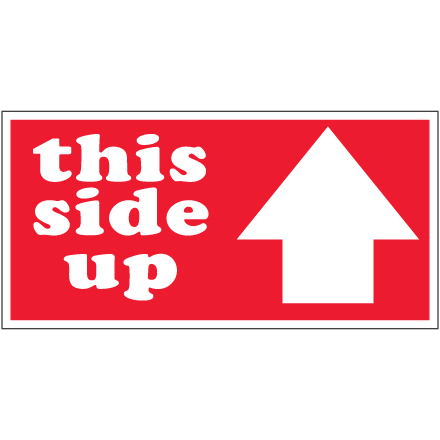 Label,2x4"This Side Up", White