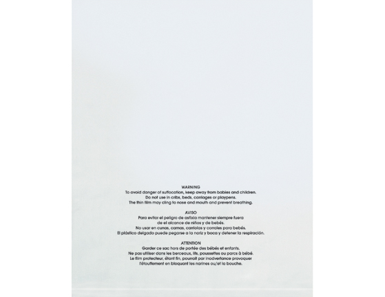 Poly Bag, 15" x 18", 2 mil, Suffocation Warning, 1000/cs