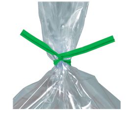 Twist Ties, Plastic, 4" x 5/32", Green, 2000/cs