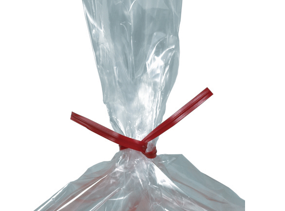 Twist Ties, Plastic, 12" x 5/32", Red, 2000/cs