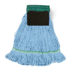 Mop Head,1-1/4"Head,Wet,Looped W/Scrub Pad, Medium Wt., 12/Cs