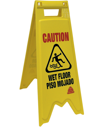 Floor Sign, "Caution-Wet Floor" Yellow,