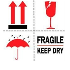 4 x 4" Fragile Keep Dry (Arrows/Broken