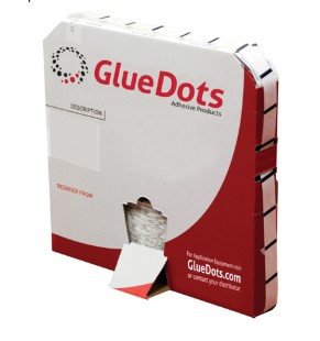 Glue Dots, 1/2", High Tack, Medium Profile, 2000/box