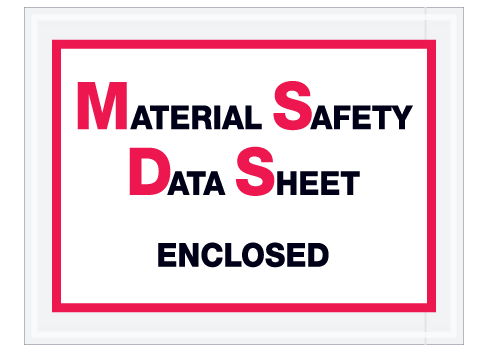 #Envelope-Packing List, "MSDS Enclosed", 6.5"x5", Red