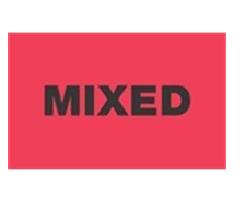 3 x 5" "MIXED" Label, 500/Roll Fluorescent Red