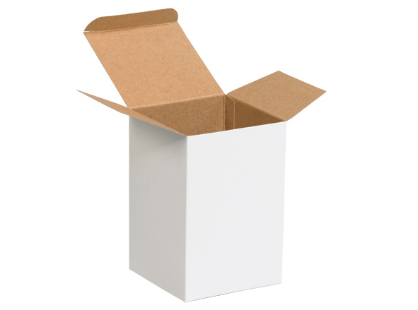 4"x4"x6", reverse tuck white folding carton, 250/case