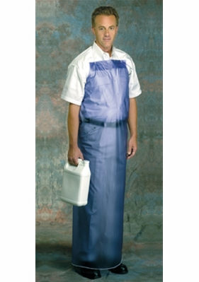APRON BIB STYLE CPP 33" X 44" 8MIL VINYL BLUE WAIST TIE PVC 