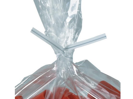 Twist Ties, Plastic, 4" x 5/32", White, 2000/cs